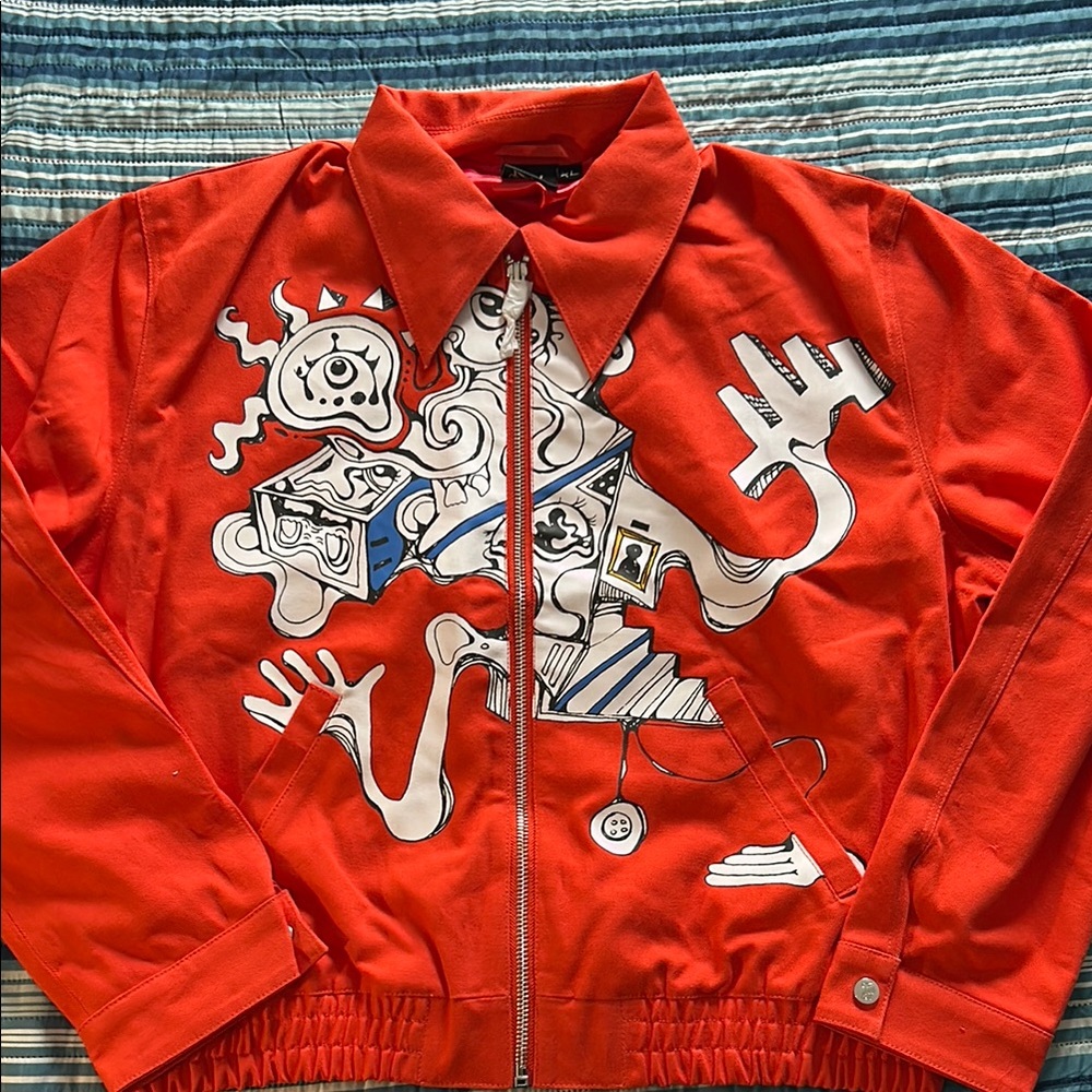 Fewo Bomber Red Graphic Jacket